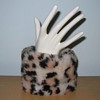 Hand mannequin with faux leopard cuff