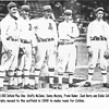 Photo and baseball cards of Philadelphia Athletics $100,000 infield 