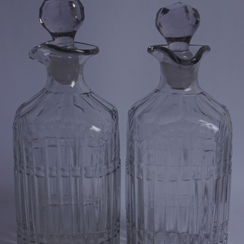 Georgian Square Spirit Bottles - Art Glass