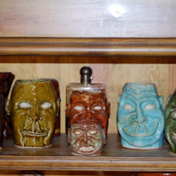MY Collection of Jack Wittenbrink Pottery , Face Vases, Artist New Orleans - Pottery