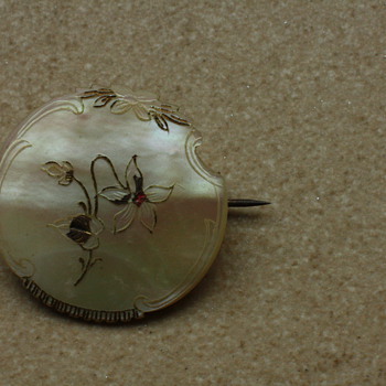 Victorian mother of pearl brooch