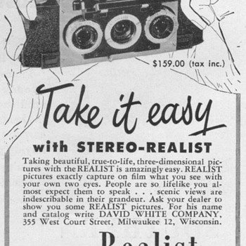 1953 - Realist Stereo Camera Advertisement - Advertising