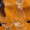 Steuben Teardrop Decanter w 2 Glasses
