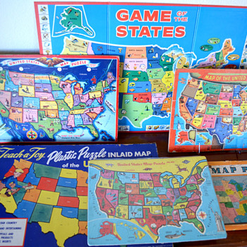 Vintage Children's USA Map Puzzles & Games