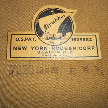 "Airubber" inflatable mattress made by New York Rubber Company