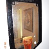 30's Fountain Glass Decal on Reverse Painted Glass Mirror