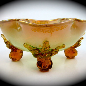 Moser signed opalescent uranium glass bowl, ca. 1885 - Art Glass
