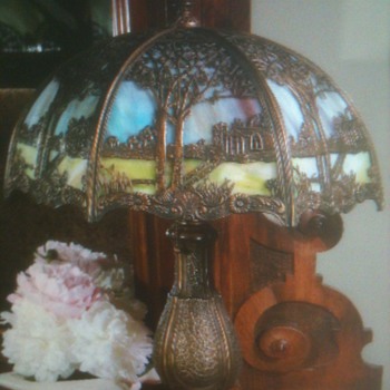 Art Nouveau Slag Lamp