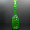 Val St Lambert Green cut to vaseline decanter