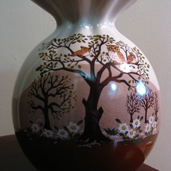 Satsuki Pottery Owl Vase