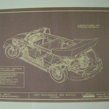 1957 VW Tech. Drawing - Posters and Prints