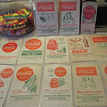 Various Coca Cola Dry Servers from the 1930s, 40s and 1950s