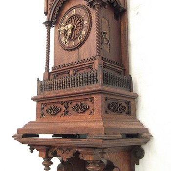 1863 Johann Baptiste Beha made this fantastic Gothic cathedral cuckoo clock. - Clocks