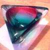 Large purple, red, and green Murano glass thingamajig very heavy/Murano Italy glass