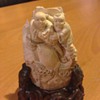 Carved mammoth tusk  (two fisherman)