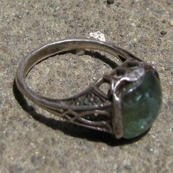 Art nouveau ring set in silver - Fine Jewelry