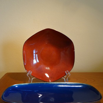 VINTAGE STATHAM  ENAMEL ON COPPER (2 PIECES)