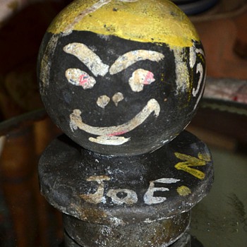Iron Fence Post Top - Large and Painted - Folk Art? - Folk Art