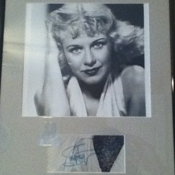 Signed Ginger Rogers Still - Movies