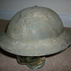 British WW11 Royal Air Force cammo painted helmet