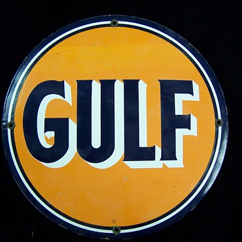 GULF     12 "    Dia Single Sided  Sign