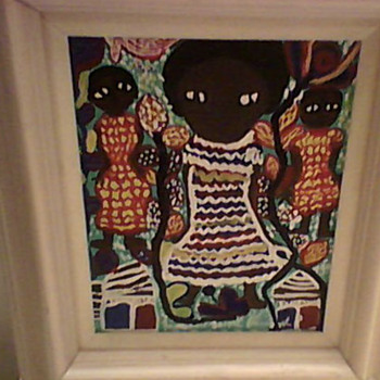 LOUIS " ONE JOINT" BLEUSANT FOLK ART PAINTING  - Folk Art