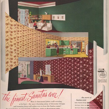 1950 Sanitas Fabric Wallpaper Advertisement