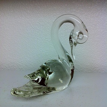 Murano Swan Glass Art Sculpture - Art Glass