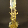 Victorian, Uranium, Opalescent Thorn Vase with 3 flower holders