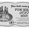 1953 Fox Head Beer Advertisement