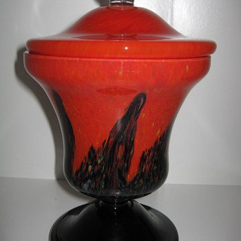 Czechoslovakia Lidded Jar's same shape two decors Ruckl 1920's 30's - Art Glass