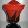 Czechoslovakia Lidded Jar's same shape two decors Ruckl 1920's 30's