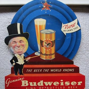 BUDWEISER "NOW IN CANS TOO" SIGN - Signs