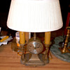 Art Deco Clock Lamp Combination