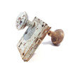 Vintage Architectural Salvage Cast Iron Door Knob with Back Plate