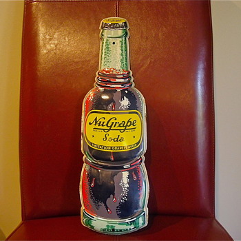 1940s Nu Grape Bottle Sign