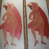 PAIR OF ART DECO NUDE GLASS PANELS