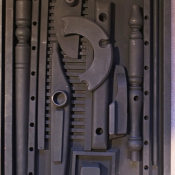 Mystery Fake Louise Nevelson Black Wood Assemblages  - Folk Art