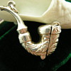 Unusual Sherlock Holmes Vintage Silver Charm with Violin 