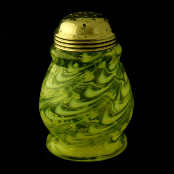 Northwood Blown Twist Vaseline Opalescent Sugar Shaker - Glassware
