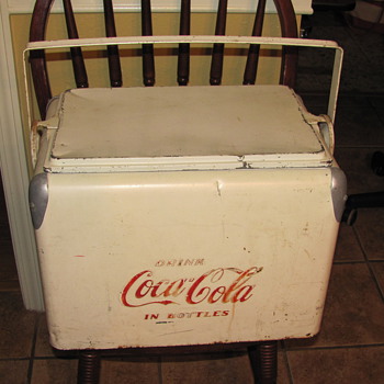RARE WHITE METAL COCA COLA COOLER 40'S-50'S