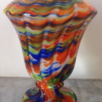 Czech glass - American Zipper decor - Art Glass