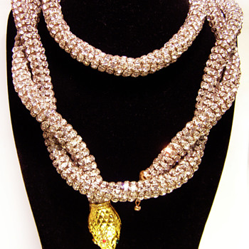 Vintage Kenneth Jay Lane Snake Rhinestone Belt/Necklace
