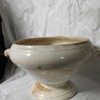 petrus regout maatrichts large footed earthenware bowl or tureen w/holes in the handles
