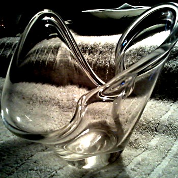 Small Free Form "Splash" Clear Glass Bowl / Labeled Weston W. Virginia / Unknown Age - Art Glass