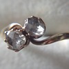 Rose Gold Toi et Moi Ring, two Rose Cut Diamonds