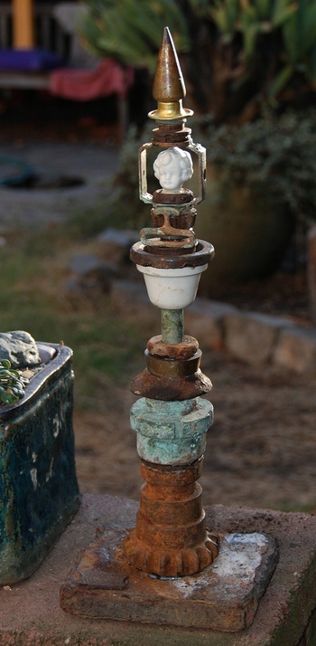 Rusty Junk Sculptures I make as Garden Focalpoints | Collectors Weekly