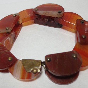 Antique Carved Agate Flexible Bracelet