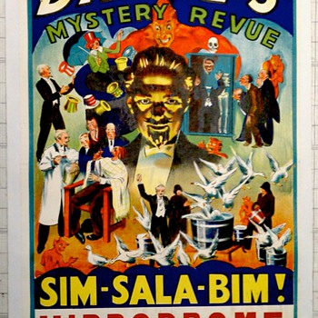 Original 1937 Dante "Mystery Revue" Stone Lithograph Poster