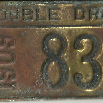 1909 License plate for horses and wagon (Double Dray)